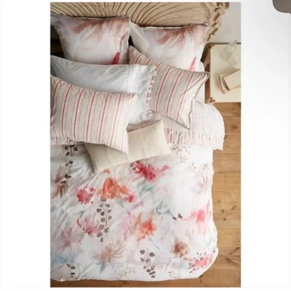 Anthropologie Lelie Duvet Cover Floral Size Full NWT